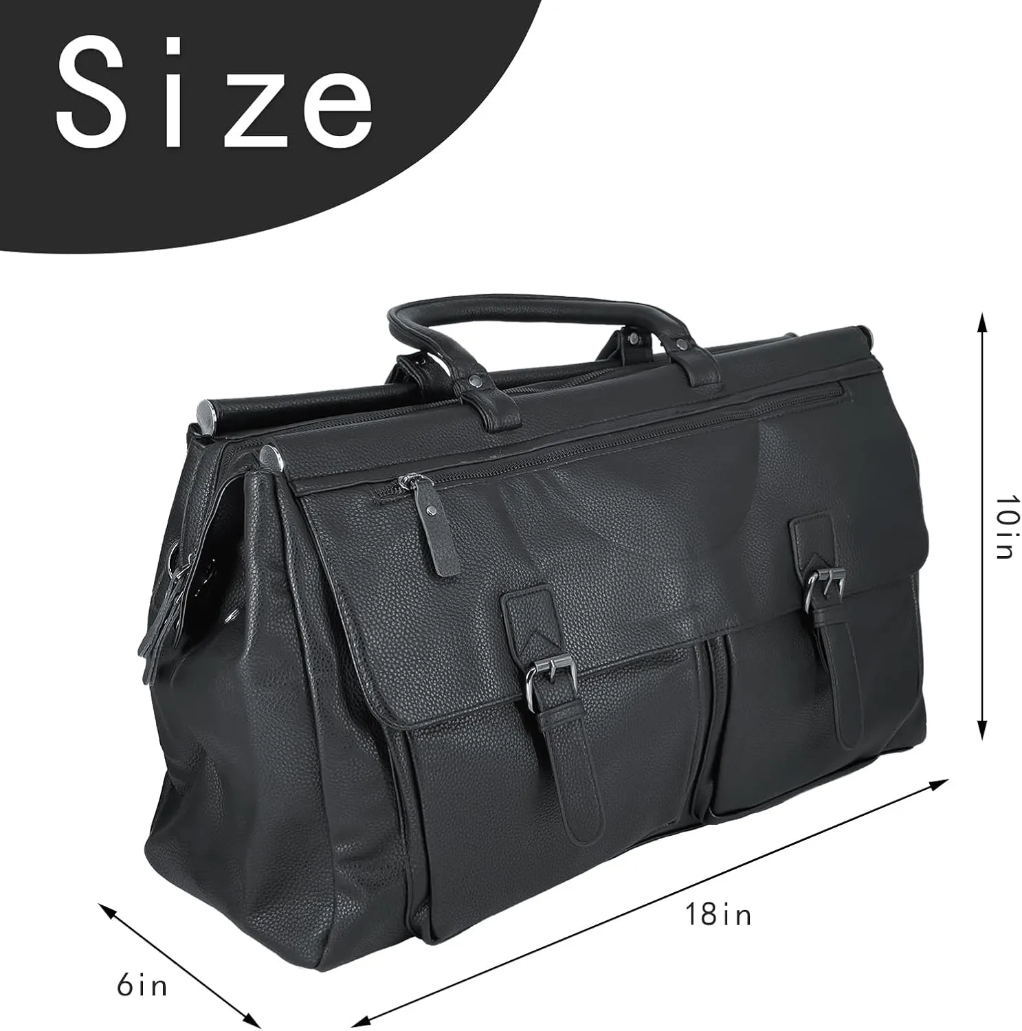 Vegan Leather Travel Duffle Weekender Overnight Weekend Carry on Shoulder Tote Bag For men and Women