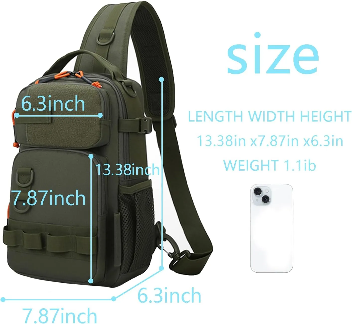 Versatile Fishing Backpack with Rod Holder and Adjustable Straps
