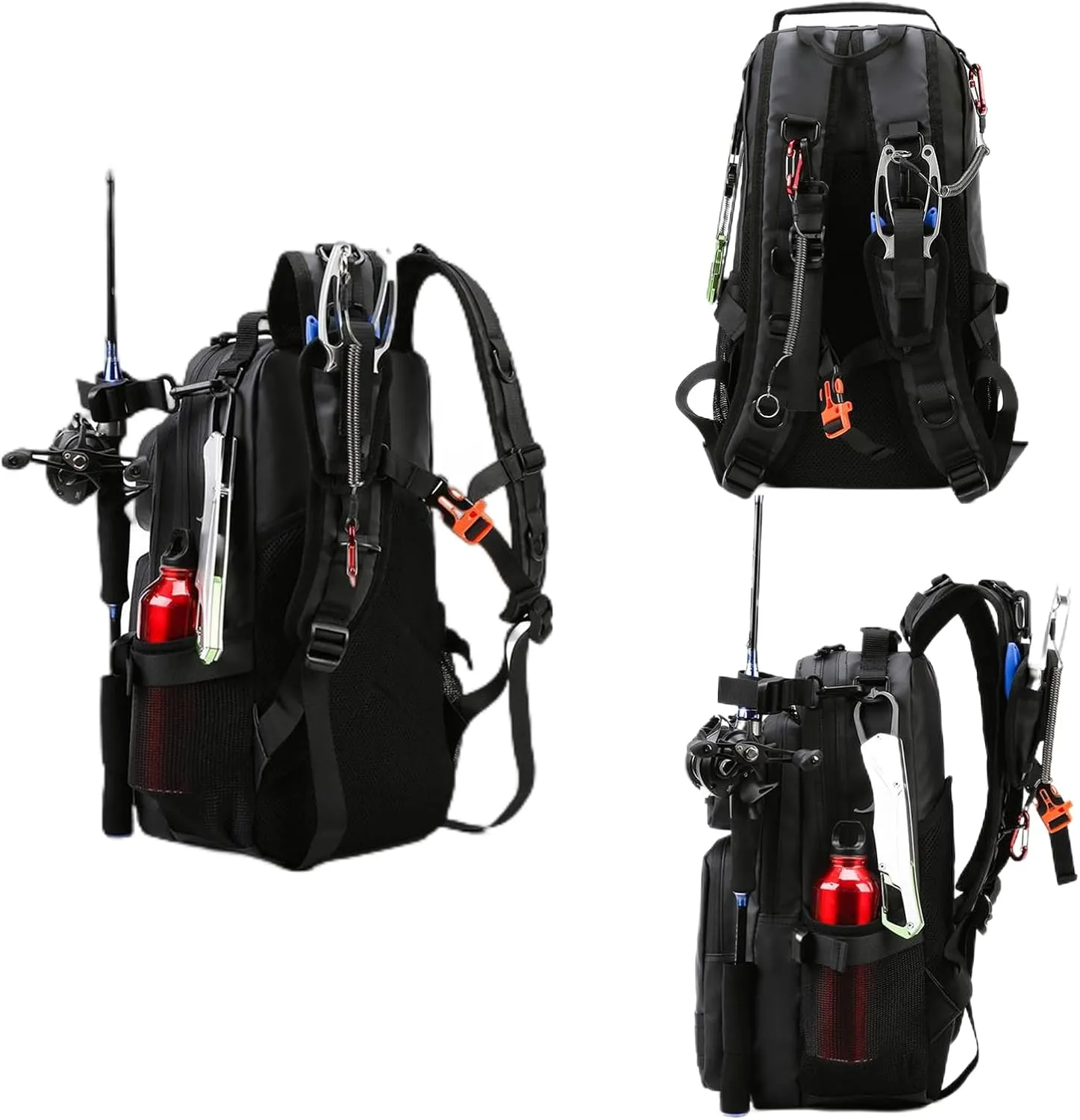 Versatile Fishing Backpack with Rod Holder and Adjustable Straps