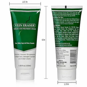 Verseo Vein Eraser Cream for Spider Veins and Leg Veins Concealer 3.38 fl oz