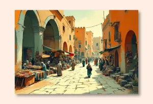Vibrant Echoes of Gaza Market Wall Art Poster