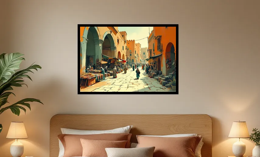Vibrant Echoes of Gaza Market Wall Art Poster