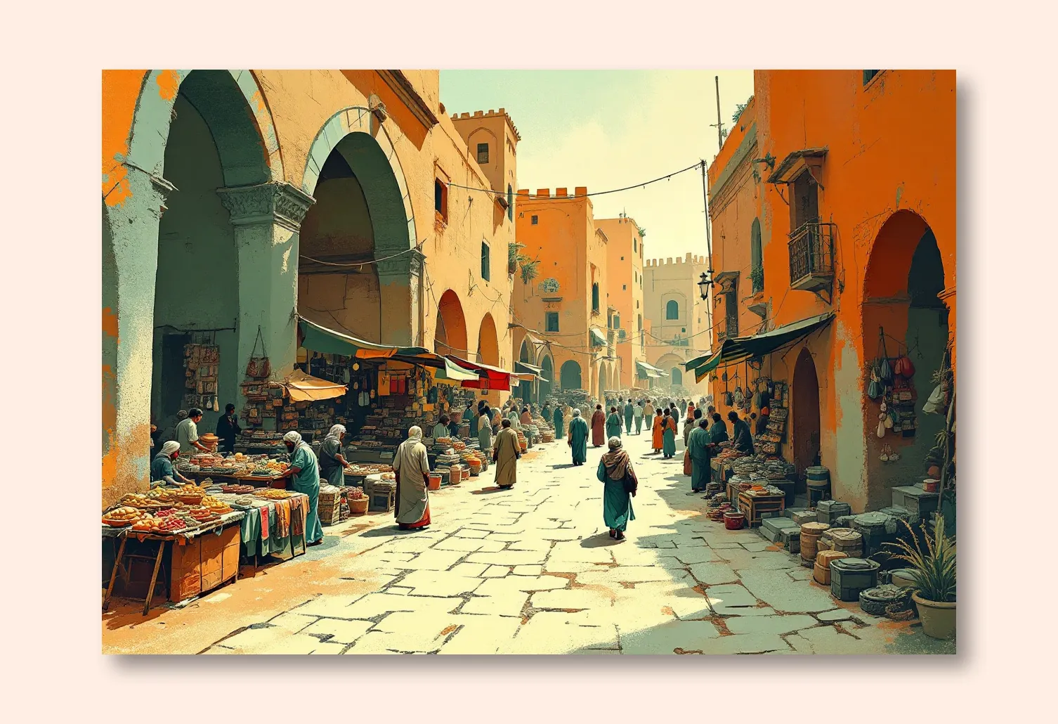 Vibrant Echoes of Gaza Market Wall Art Poster