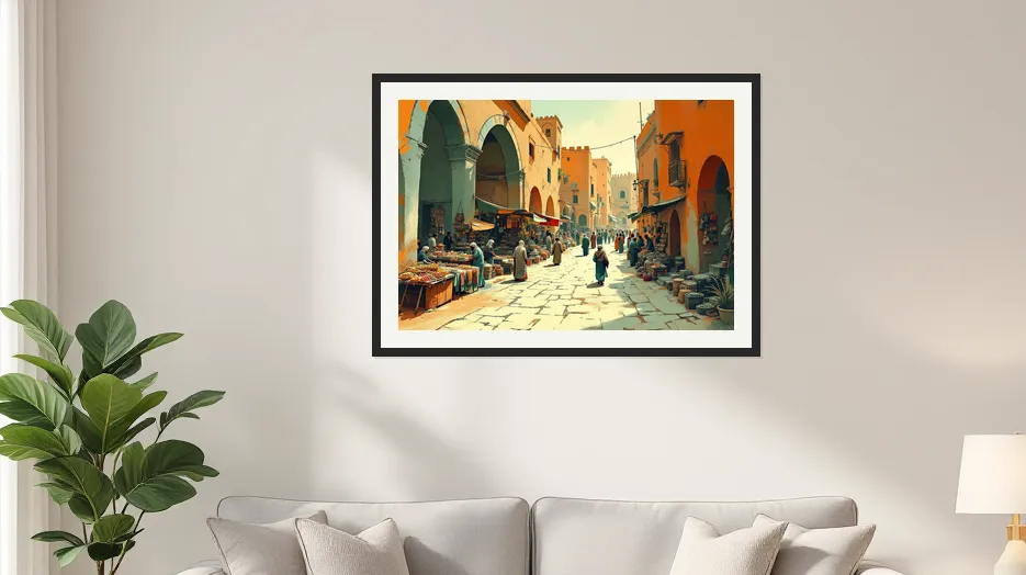 Vibrant Echoes of Gaza Market Wall Art Poster