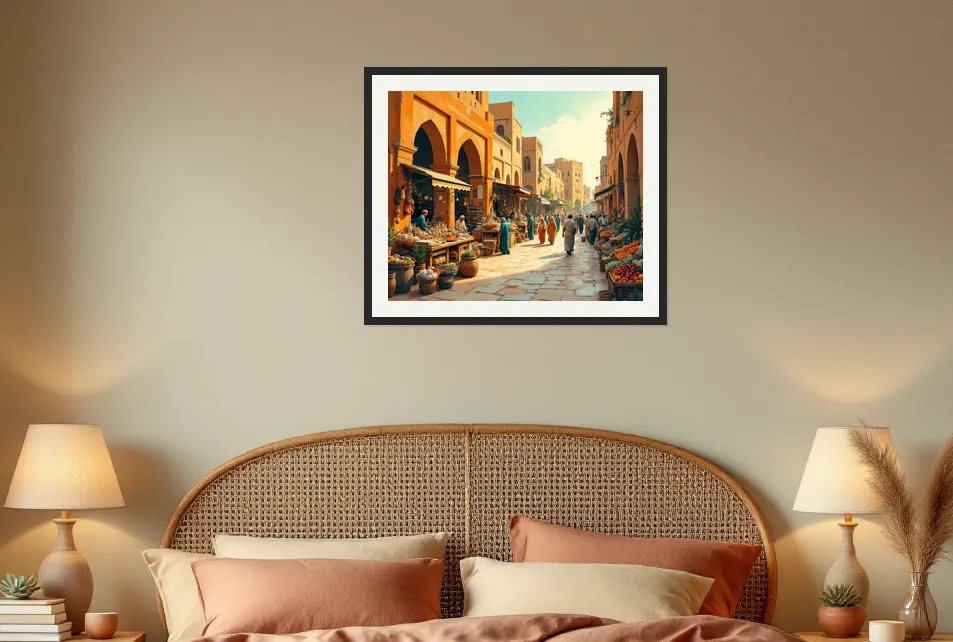 Vibrant Echoes of the Ancient Gaza Market Wall Art Poster