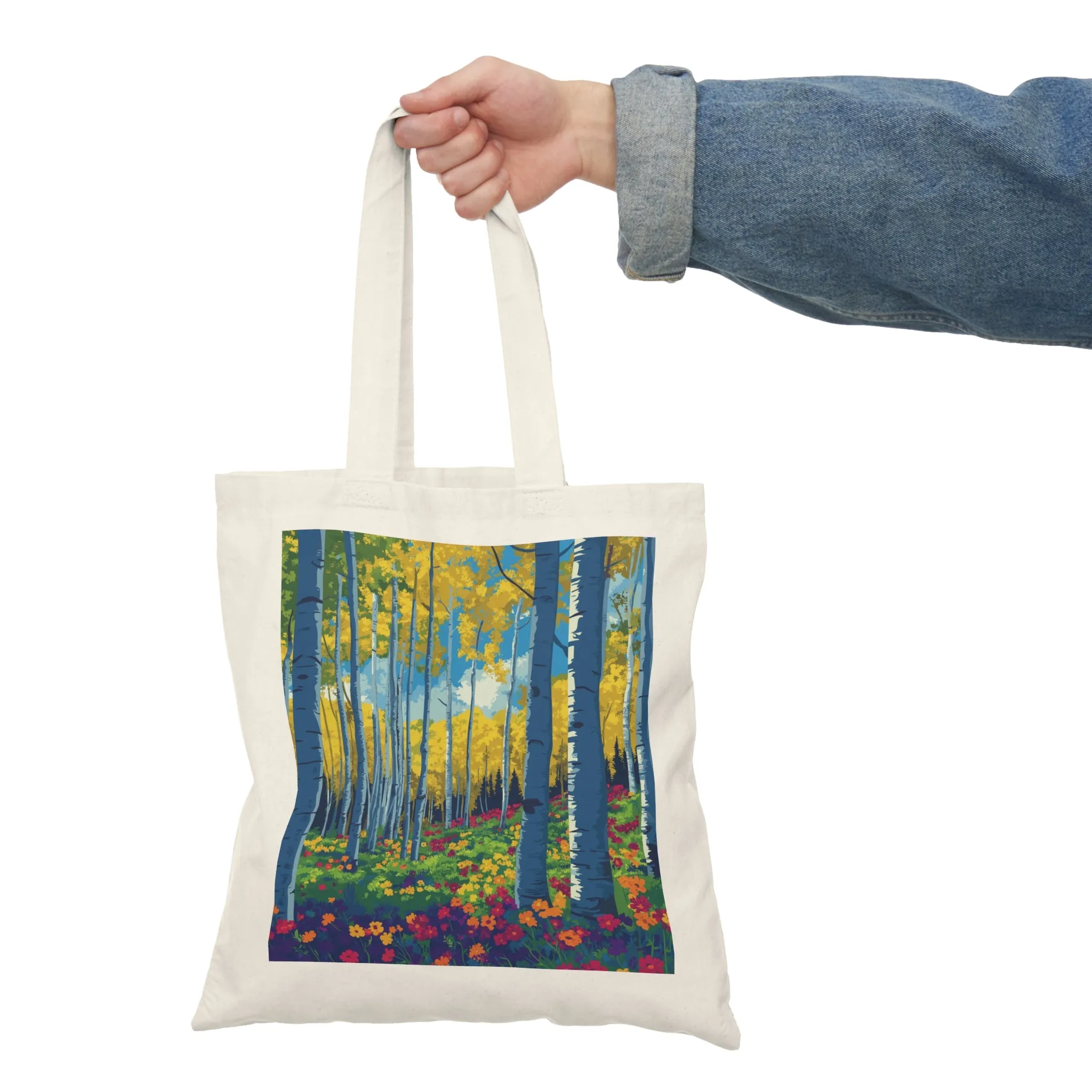 Vibrant Nature Aspen Tote Bag - Eco-Friendly Floral Design