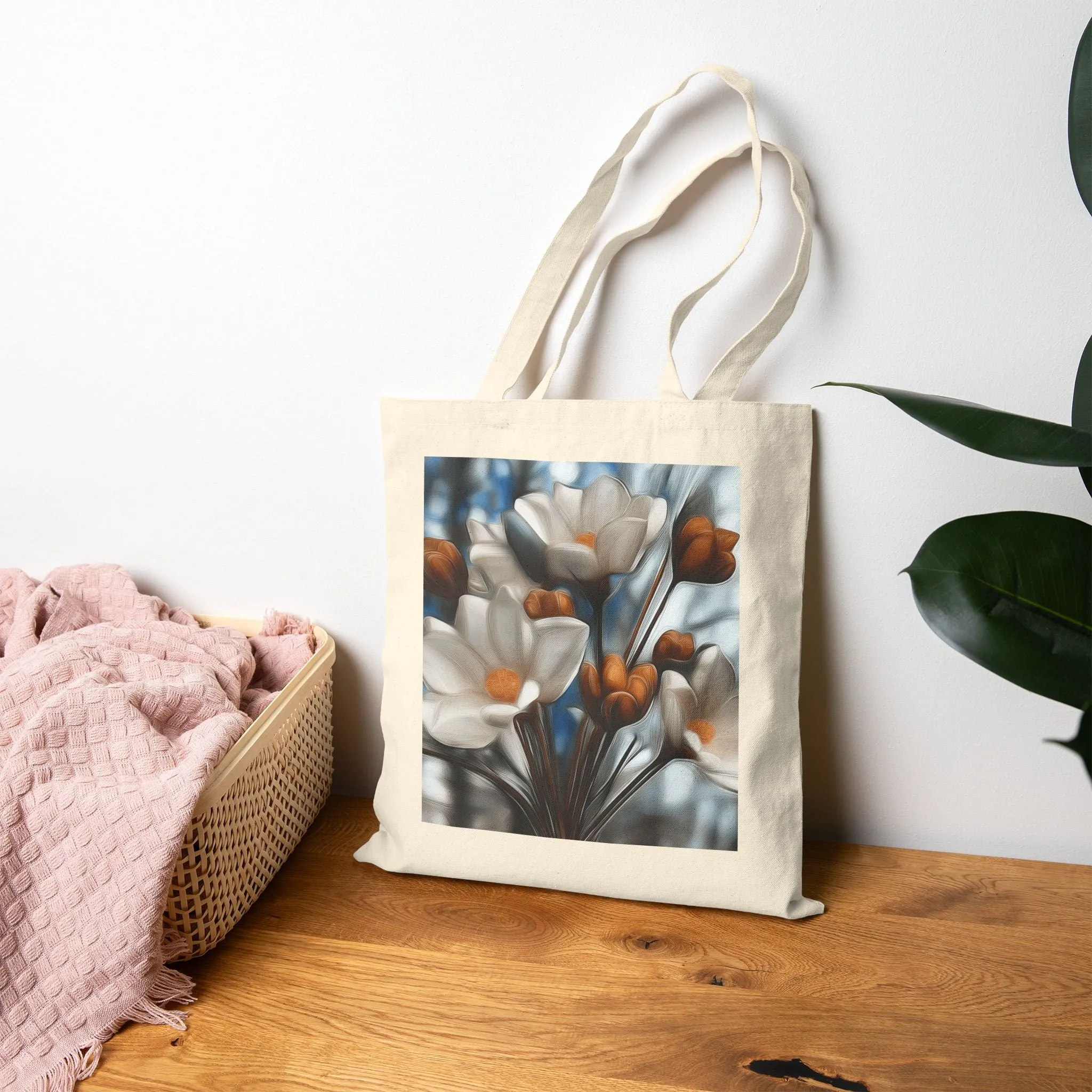 Vintage Floral Cotton Canvas Tote Bag - Eco-Friendly, Perfect for Everyday Use