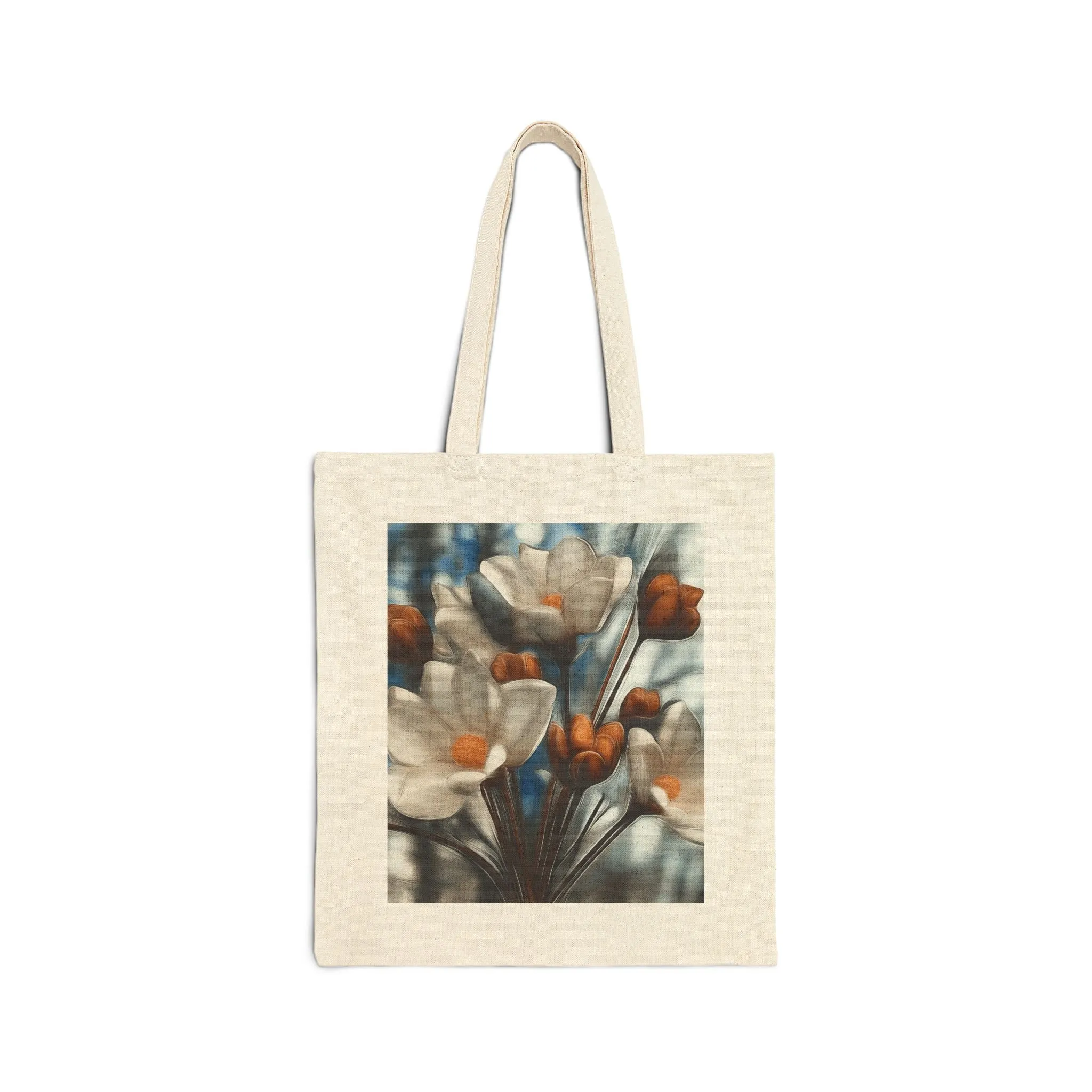 Vintage Floral Cotton Canvas Tote Bag - Eco-Friendly, Perfect for Everyday Use