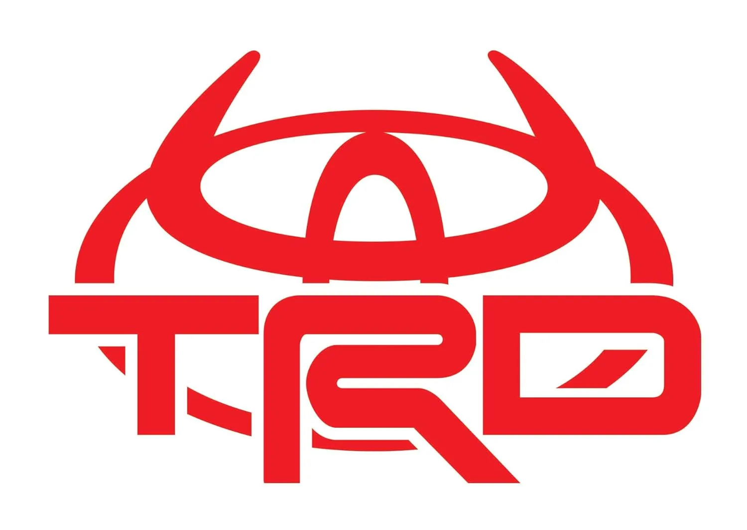 Vinyl Decal - Compatible with TOYOTA TRD products (Red, 11" Wide x 7.25" Tall)