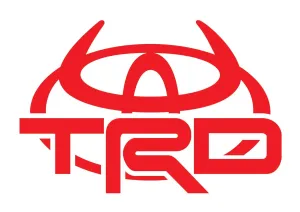 Vinyl Decal - Compatible with TOYOTA TRD products (Red, 11" Wide x 7.25" Tall)