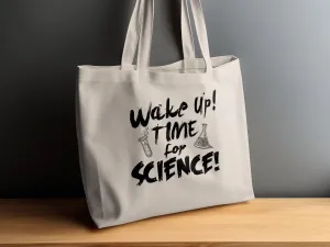 Wake Up Time for Science Sarcastic Tote Bags