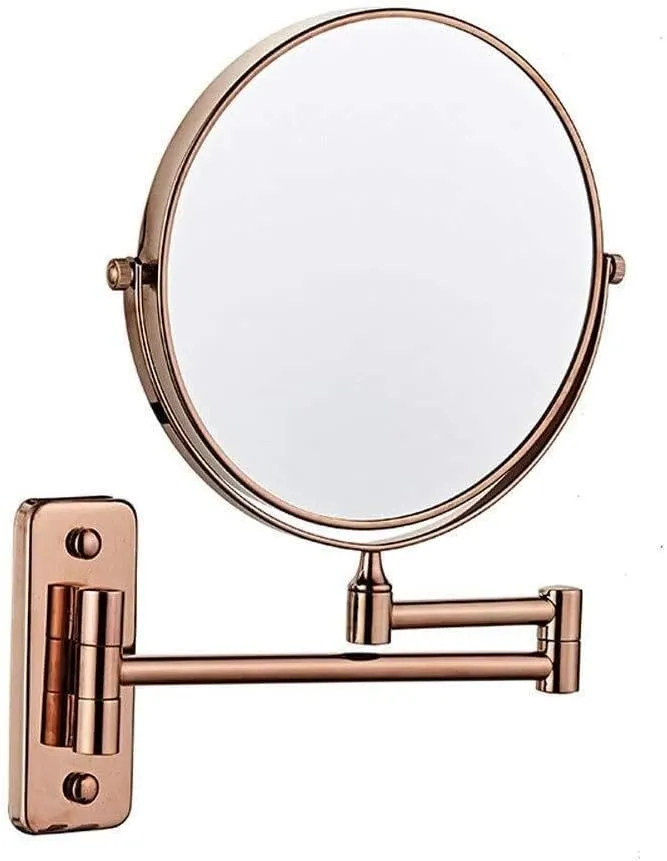 Wall Mounted Cosmetic Mirror with 3X/1X Magnification, 360° Swivel, Adjustable Arm, Ideal for Makeup & Shaving