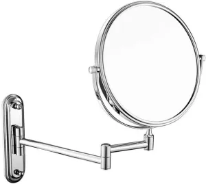 Wall-Mounted Makeup Mirror with Magnification, Double-Sided Rotating Vanity Mirror, Extendable 360° Adjustable Cosmetic Mirror for Bathroom and Shaving