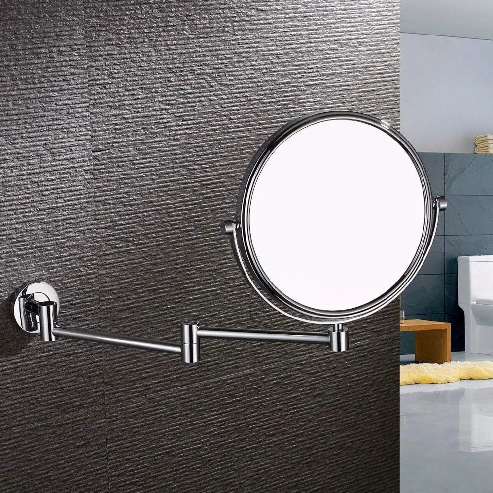 Wall Mounted Makeup Mirrors Magnifying Extend Sturdy Adjustable Shaving Cosmetic Mirror Bathroom Vanity Mirrors(Color:7X)(5X) (3X )