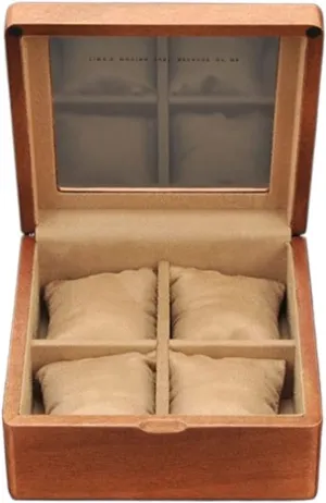 Watch Box Watch Case Watch Organizer Wooden Watch Box With Transparent Glass Top Cover, 4-digit Storage Watch Box Watch Cases For Men (Color : A, Size : 17.5 * 17.5 * 8.5cm)