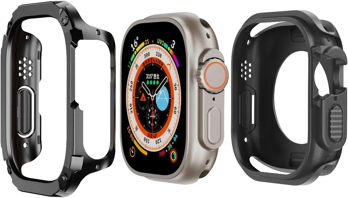 WatchCase for Apple Watch Ultra Cover 49mm 40mm 41mm 44mm 45mm 42mm 38mm Anti-Fall Shell iWatch Series 9 8 7 6 5 4 SE 3 2 Watch Case(Transparent,42/44/45/49mm)