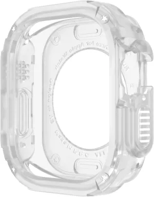 WatchCase for Apple Watch Ultra Cover 49mm 40mm 41mm 44mm 45mm 42mm 38mm Anti-Fall Shell iWatch Series 9 8 7 6 5 4 SE 3 2 Watch Case(Transparent,42/44/45/49mm)