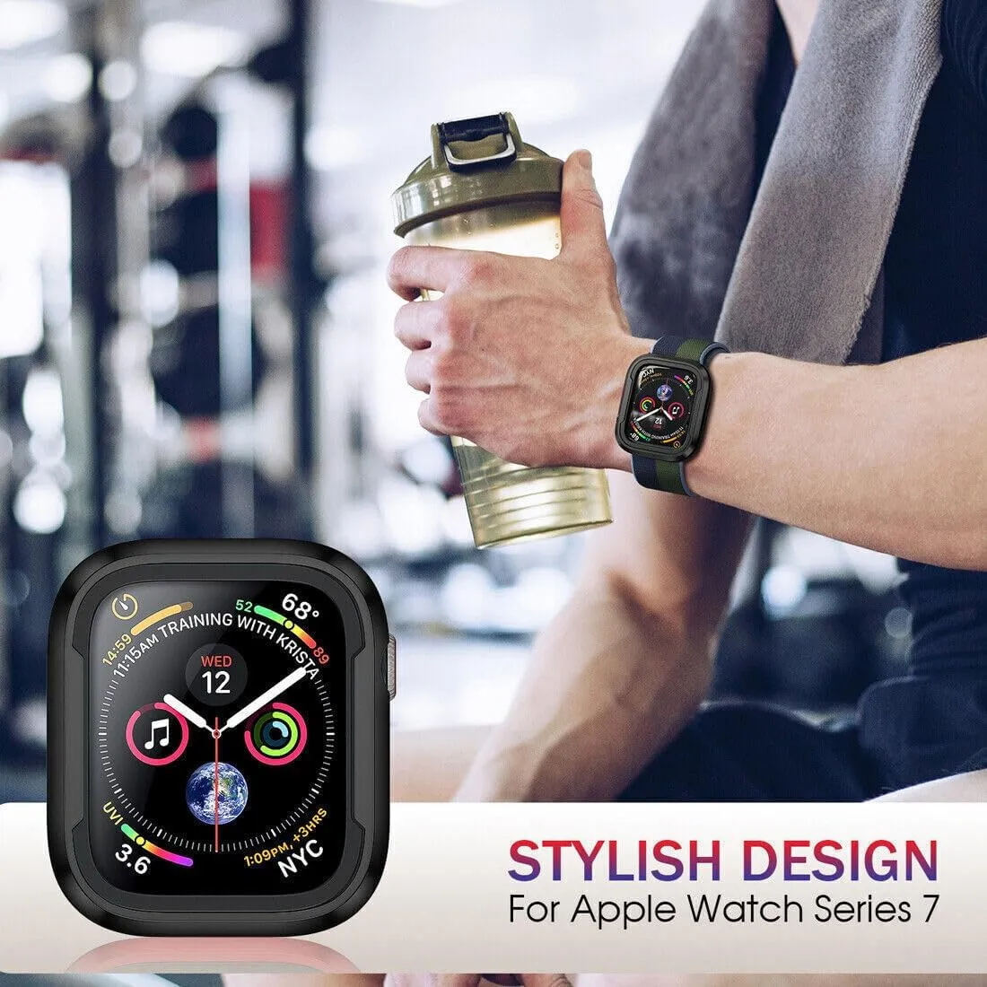 WatchCase for Apple Watch Ultra Cover 49mm 40mm 41mm 44mm 45mm 42mm 38mm Anti-Fall Shell iWatch Series 9 8 7 6 5 4 SE 3 2 Watch Case(Transparent,42/44/45/49mm)