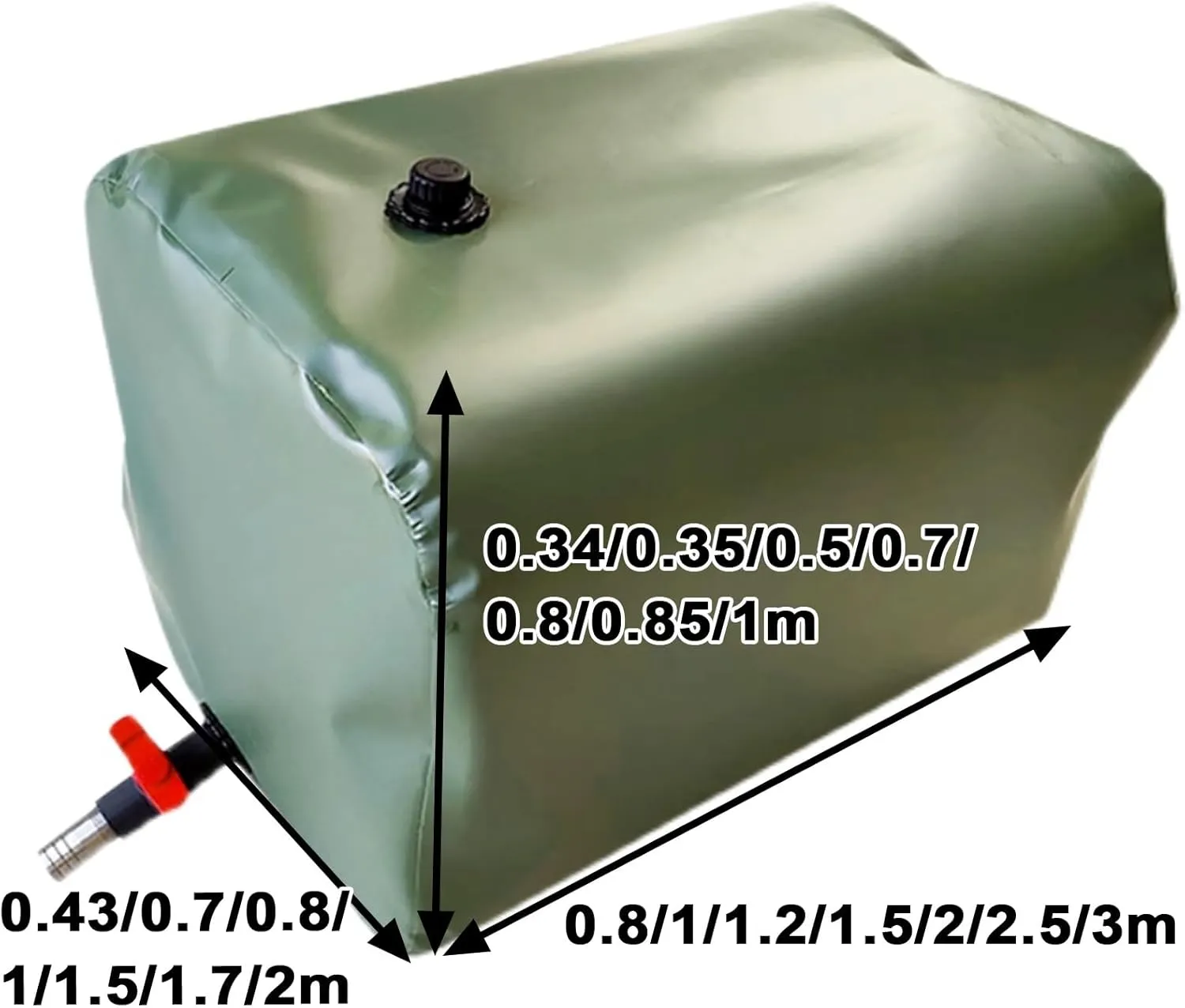 Water Storage Bladder Large-Capacity TPU Polyether Material Outdoor Water Storage Bag Portable Foldable Soft Water Bag for RVs, Fire Prevention, Irrigation(5000L/3 * 2 * 0.85M)