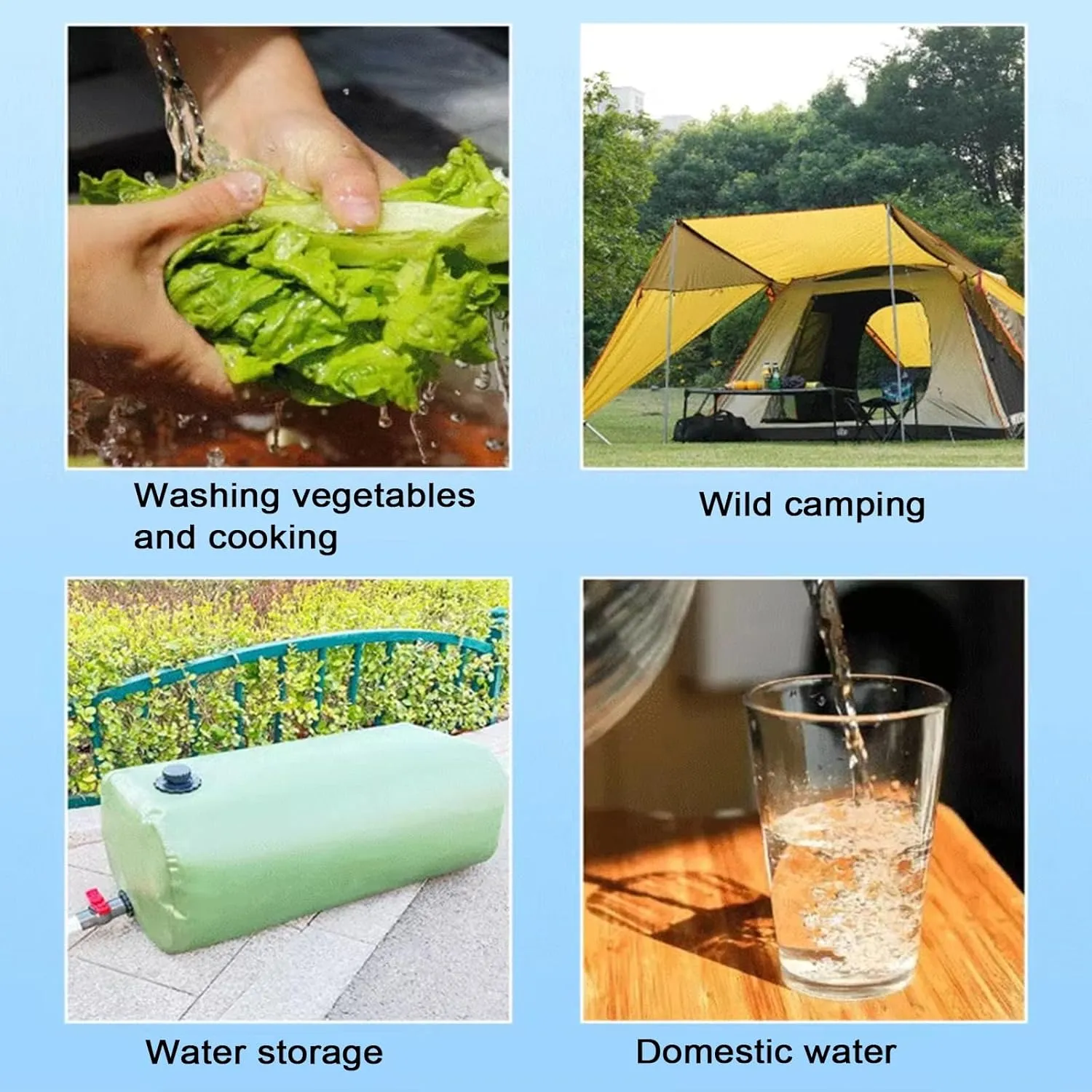 Water Storage Bladder Large-Capacity TPU Polyether Material Outdoor Water Storage Bag Portable Foldable Soft Water Bag for RVs, Fire Prevention, Irrigation(5000L/3 * 2 * 0.85M)
