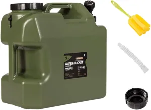 Water Storage Container - Water Tank with Spigot | 4.8 Gallon Outdoor Water Carrier with Spigot, Portable Pe Green Bucket, Multifunction Drink Tank, Camping Accessories for Hiking, Picnicking