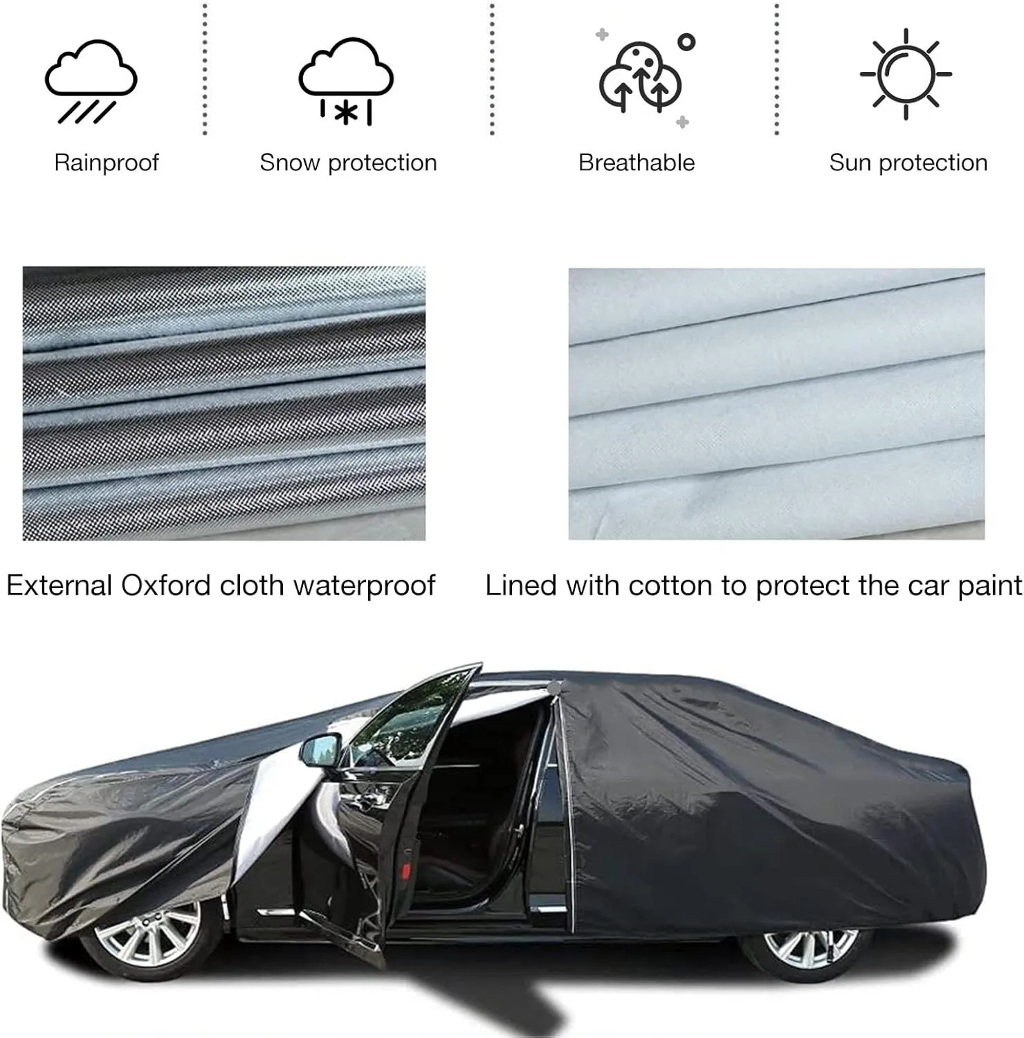 Waterproof Car Cover Compatible with Mazda Biante 2008-2018, Waterproof, Dustproof, Windproof, Snowproof Car Cover with Reflective Strips All-Weather Protection Car Cover (Color : D, Size : Without