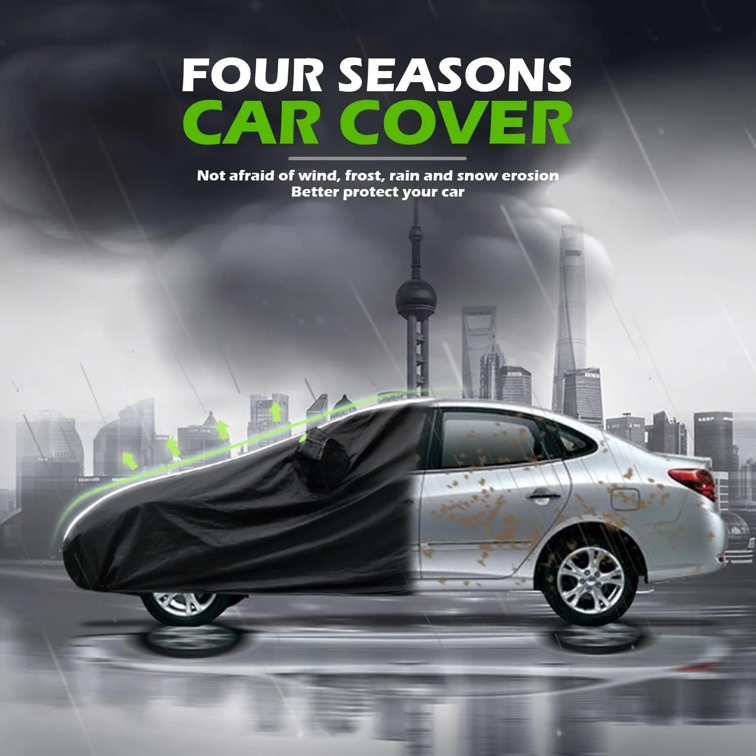 Waterproof Car Cover Compatible with Mazda Biante 2008-2018, Waterproof, Dustproof, Windproof, Snowproof Car Cover with Reflective Strips All-Weather Protection Car Cover (Color : D, Size : Without