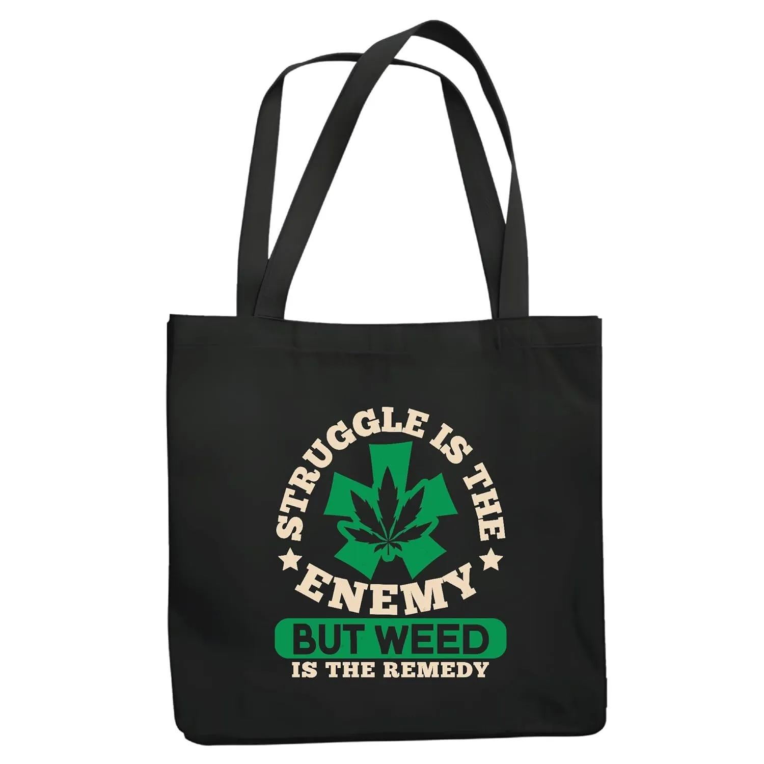 Weed Inspiration Gift Uplift Your Mind and Spirit Motivational and Positive Attitude Navy Black Multicolor Canvas Tote Bag