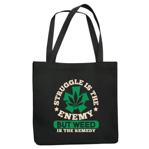 Weed Inspiration Gift Uplift Your Mind and Spirit Motivational and Positive Attitude Navy Black Multicolor Canvas Tote Bag