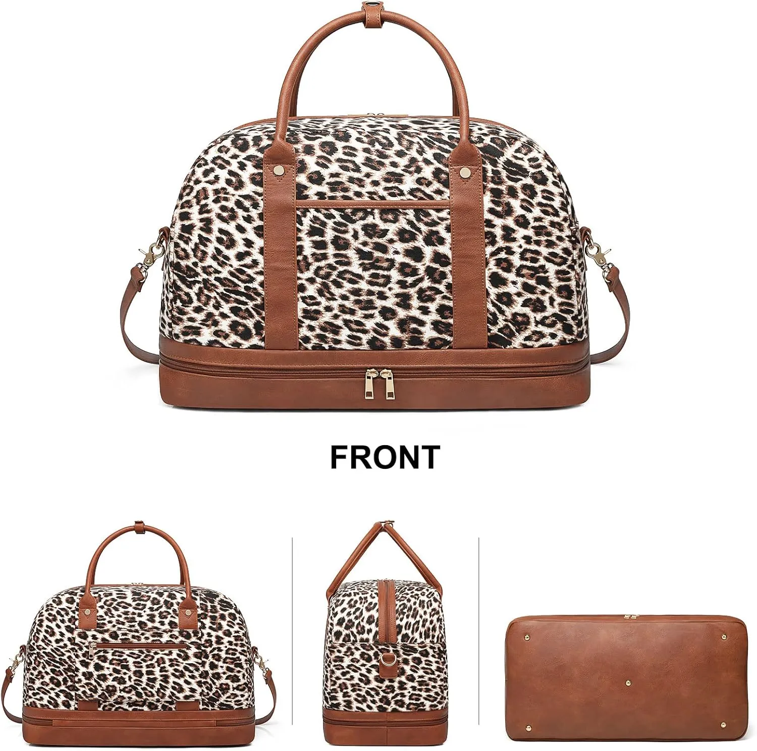 Weekender Bag for Women Canvas Overnight Bag Large Travel Tote Bag Carry on Shoulder Duffle Bag With Shoe Compartment,Perfect for Travel/Daily Use/Birthday Gift …