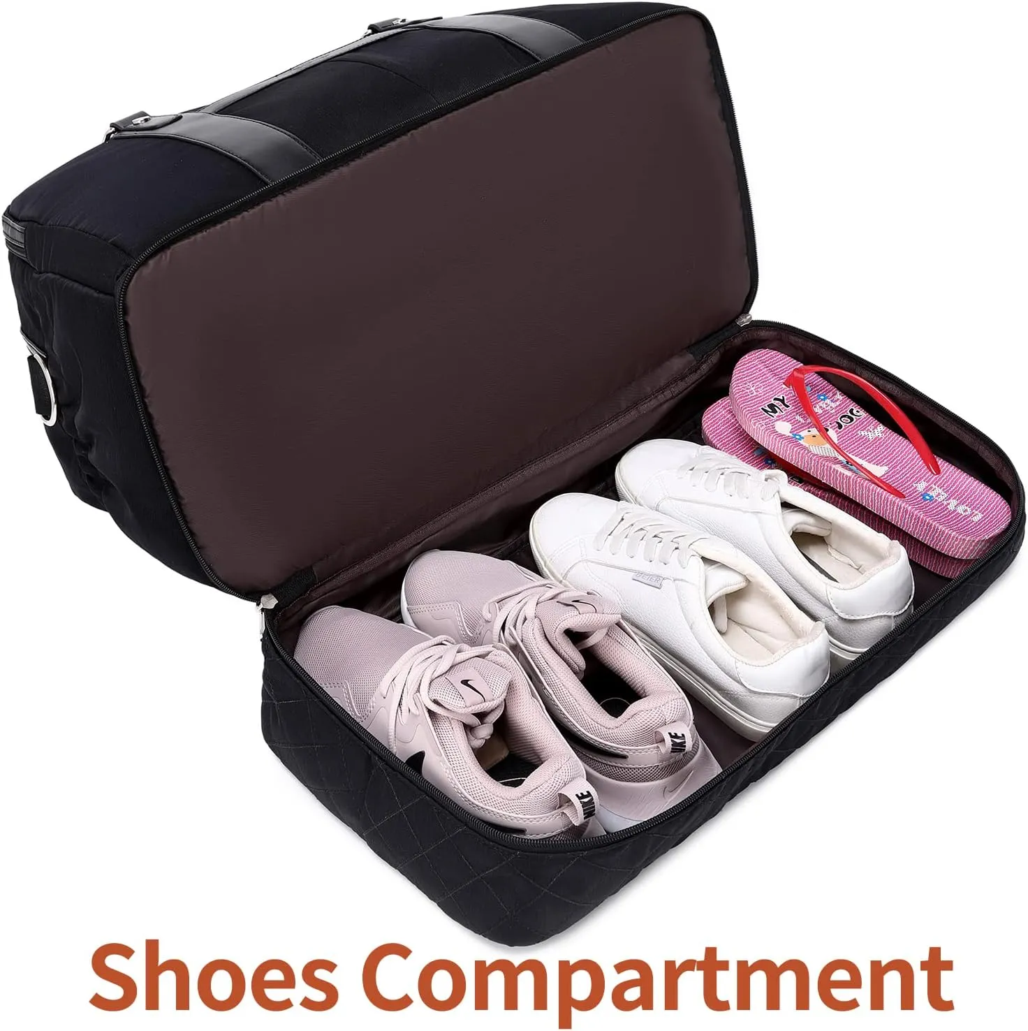 Weekender Bags for Women Overnight Bag Large Canvas Travel Duffel Bag with Shoe Compartment Carry On Tote Bag 3Pcs Set
