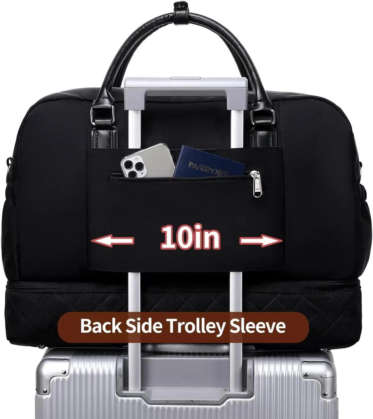 Weekender Bags for Women Overnight Bag Large Canvas Travel Duffel Bag with Shoe Compartment Carry On Tote Bag 3Pcs Set