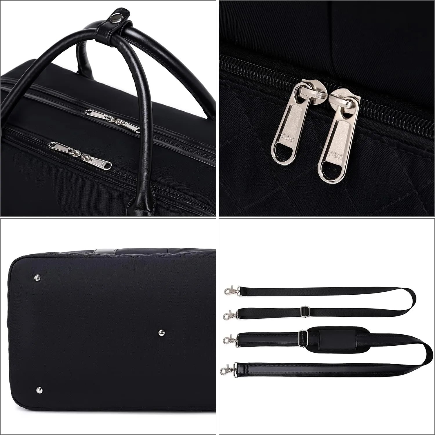 Weekender Bags for Women Overnight Bag Large Canvas Travel Duffel Bag with Shoe Compartment Carry On Tote Bag 3Pcs Set