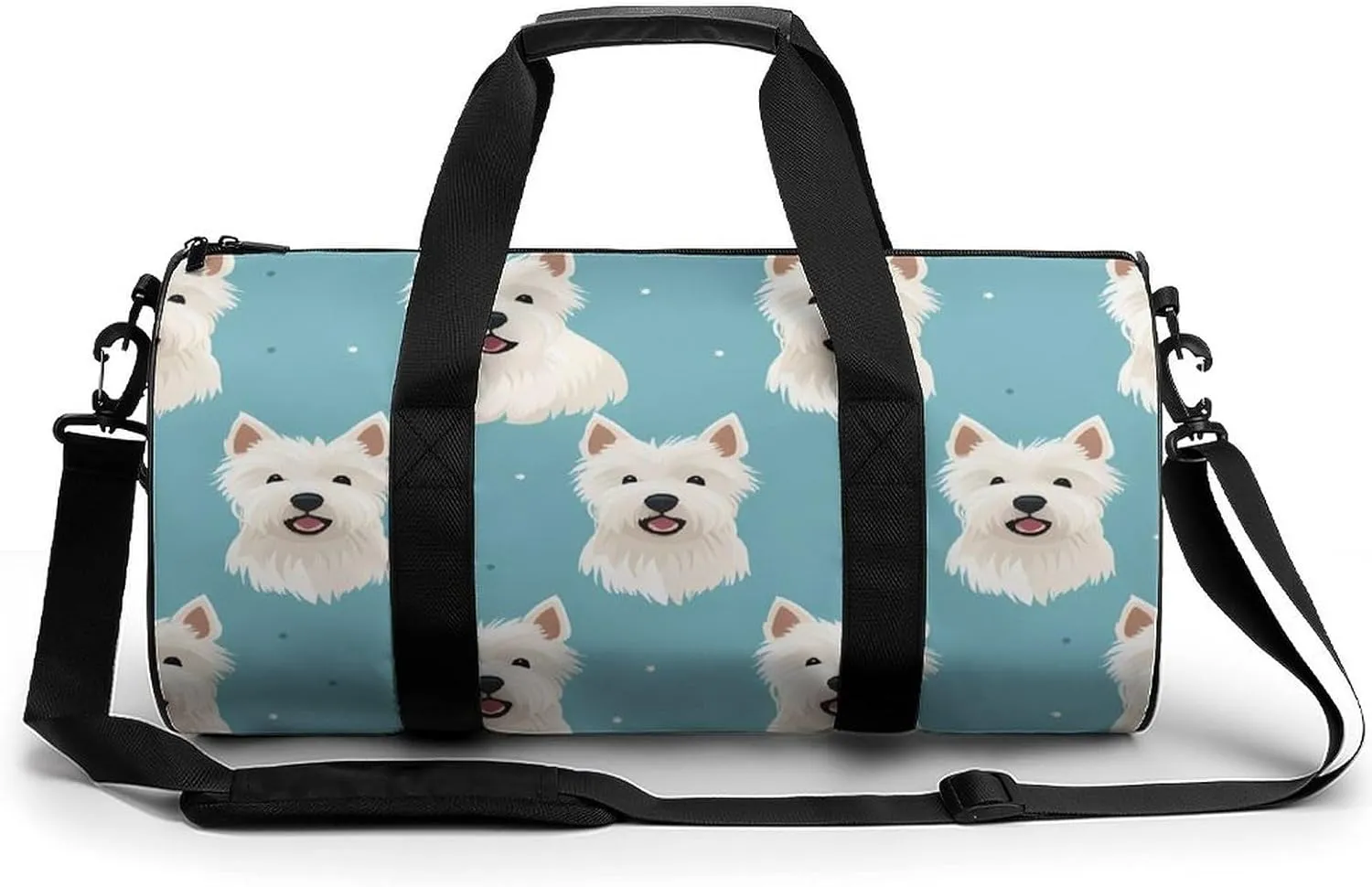West Highland White Terrier Travel Duffel Bag Gym Bags Sports Tote Shoulder Weekender Handbag for Men Women