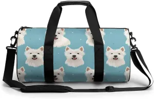 West Highland White Terrier Travel Duffel Bag Gym Bags Sports Tote Shoulder Weekender Handbag for Men Women