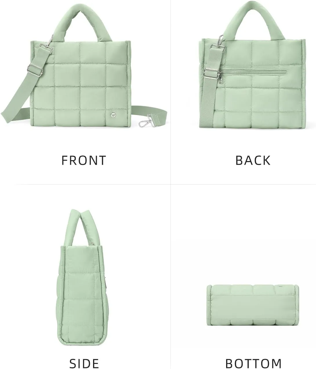 WESTBRONCO Puffer Crossbody Bags for Women Quilted Tote Bag Puffy Weekender Overnight Bag Nylon Shoulder Handbag
