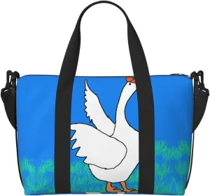 white goose spread its wings Women's Hand-held Crossbody Travel Bag, Casual Handbag with Zipper, Suitable for Work, Travel, Fitness, Travel