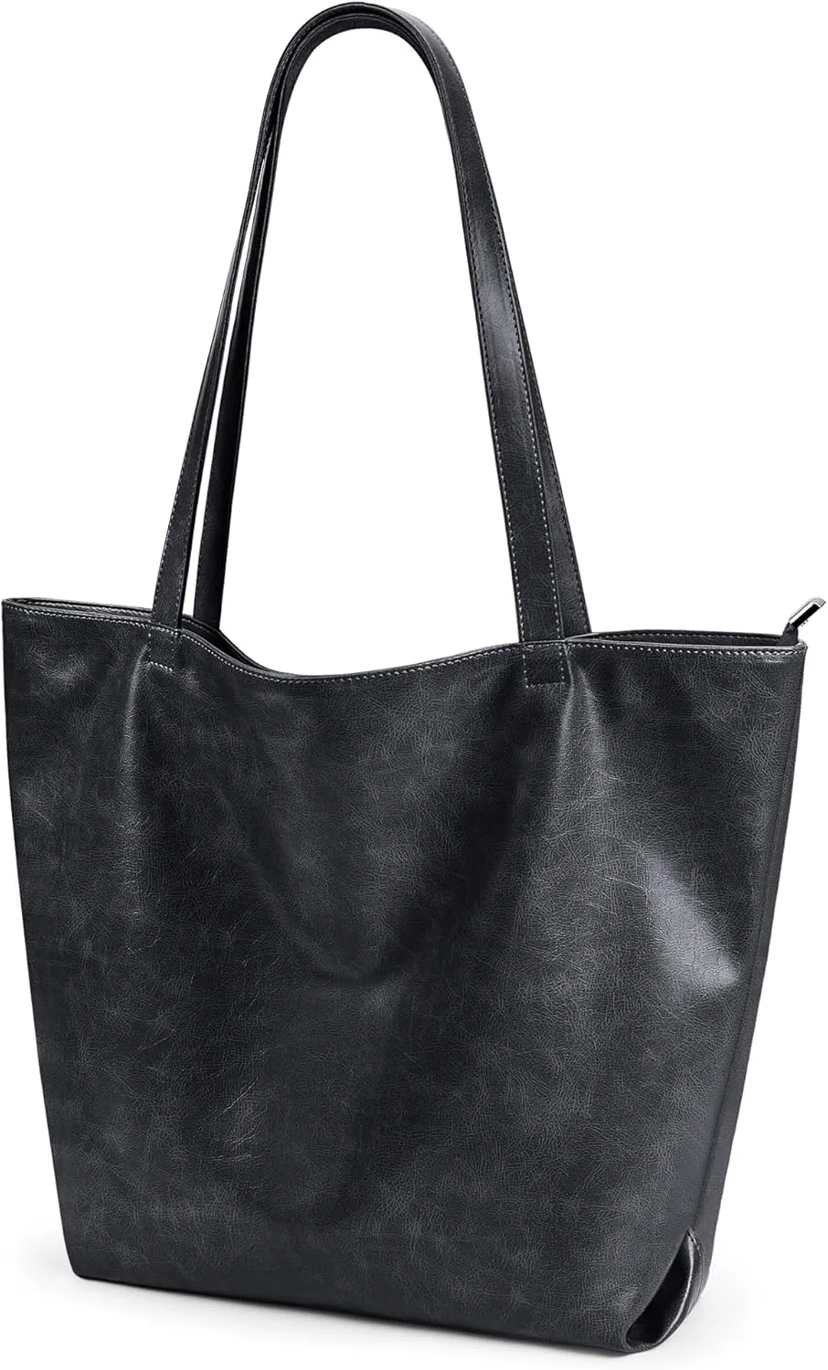 WLLWOO WLLWOO Soft PU Leather Tote Bag for Women Large Casual Hobo Handbags with Zipper Shoulder Work Bag Travel Purse