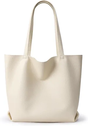 WLLWOO WLLWOO Soft PU Leather Tote Bag for Women Large Casual Hobo Handbags with Zipper Shoulder Work Bag Travel Purse