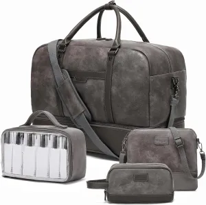 Wogarl Weekender Bag for Women Men Large Overnight Bag Travel Duffel Bag with Shoe Compartment Toiletry Satchel Bag Carry On Bag Fit 21" Laptop