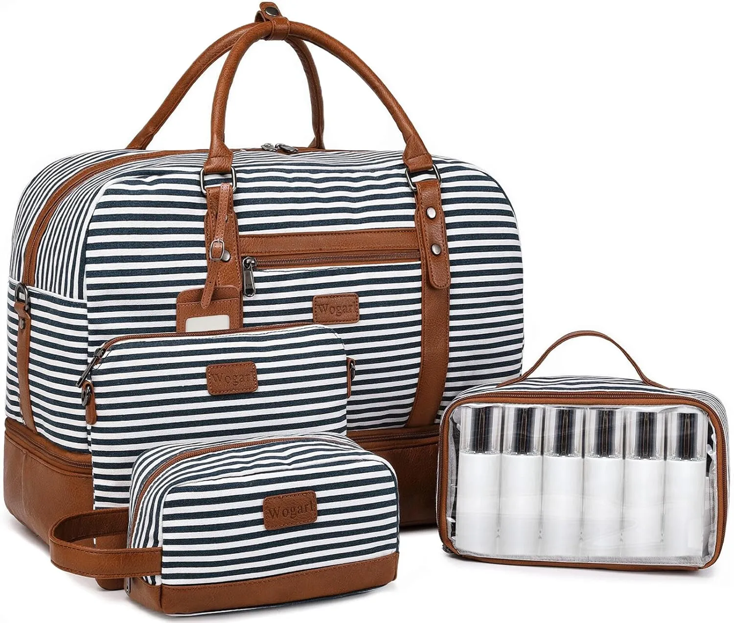 Wogarl Weekender Bags for Women Large Overnight Bag Weekend Travel Duffel Bag Carry on Shoulder with Shoe Compartment Toiletry Bag for Travel Business Gym
