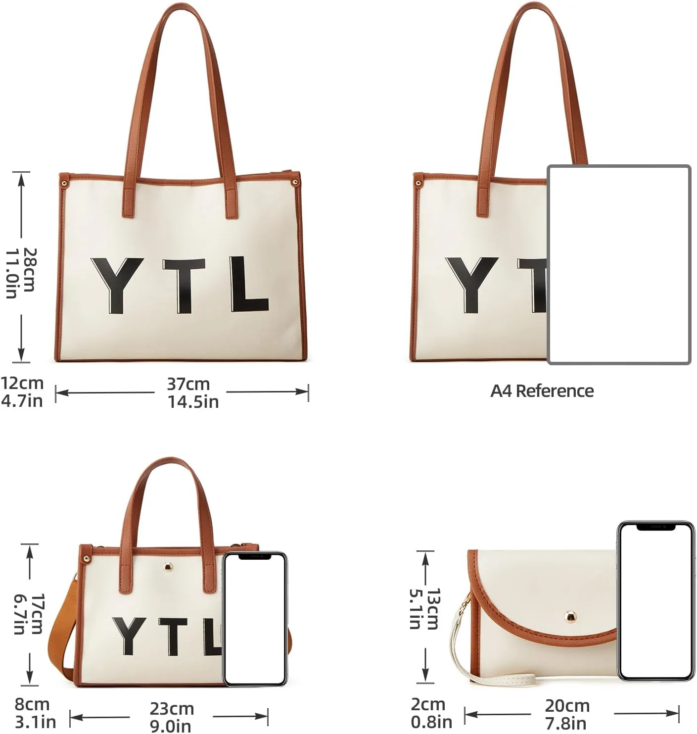 Women Fashion Handbag Wallet Tote Bag Shoulder Bag Top Handle Satchel Purse Set