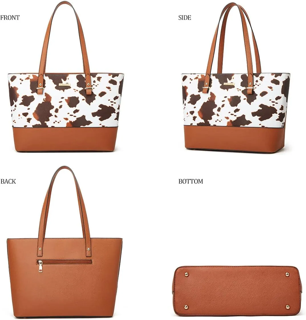 Women Fashion Handbags Wallet Tote Bag Shoulder Bag Top Handle Satchel Purse Set 4pcs