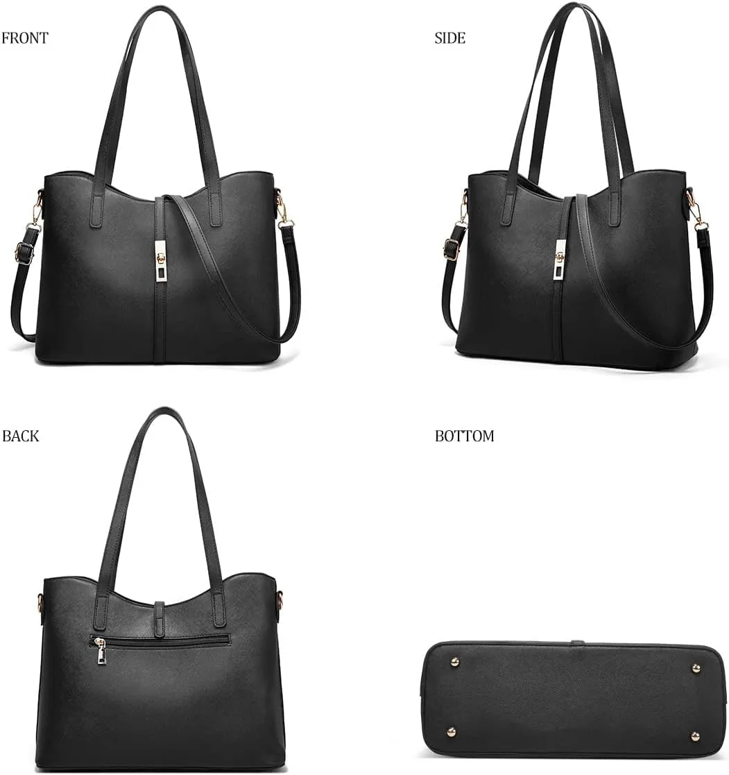 Women Fashion Handbags Wallet Tote Bag Shoulder Bag Top Handle Satchel Purse Set 4pcs