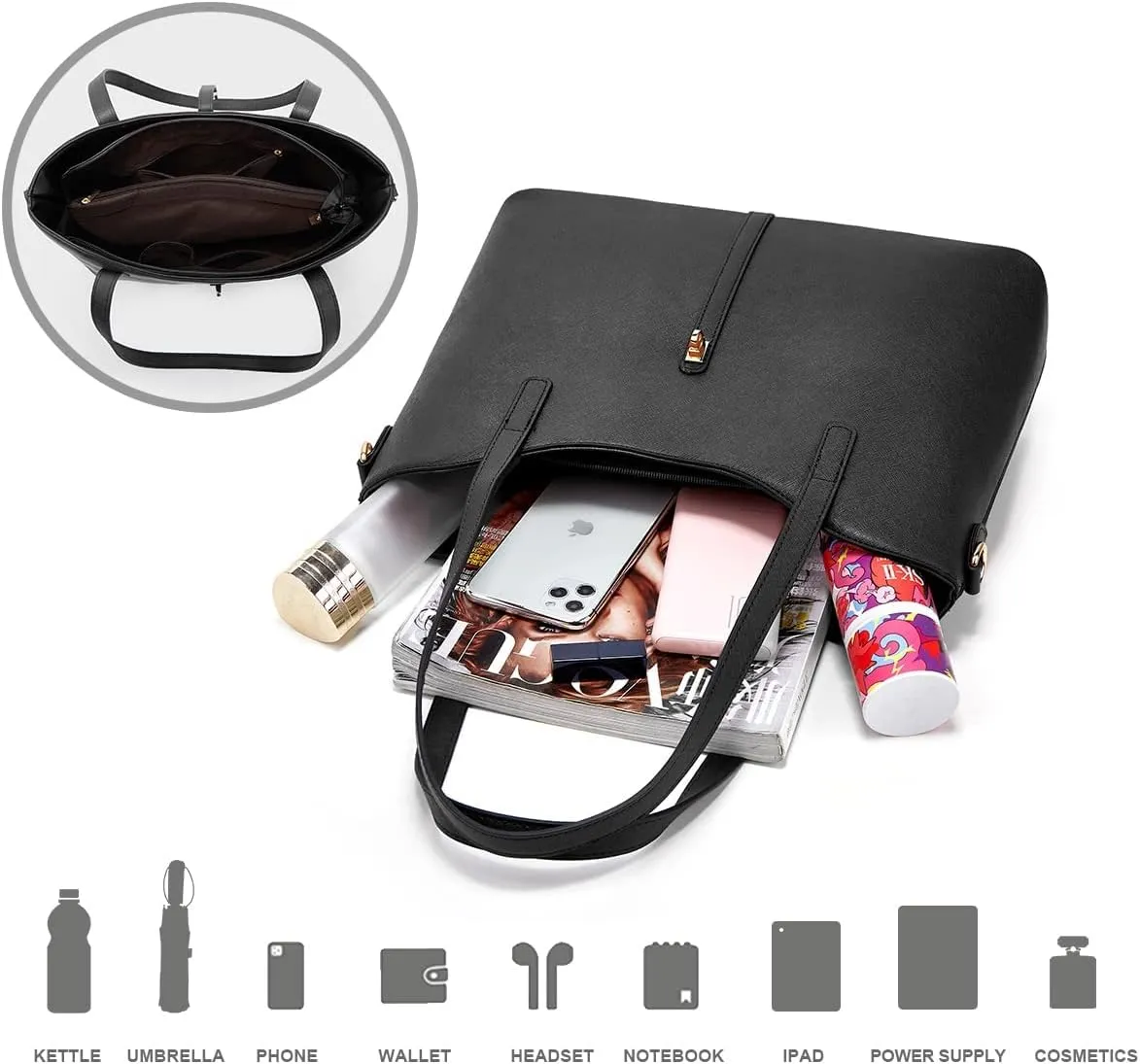 Women Fashion Handbags Wallet Tote Bag Shoulder Bag Top Handle Satchel Purse Set 4pcs