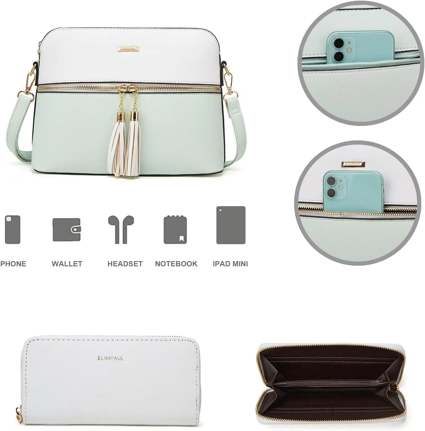 Women Fashion Handbags Wallet Tote Bag Shoulder Bag Top Handle Satchel Purse Set 4pcs