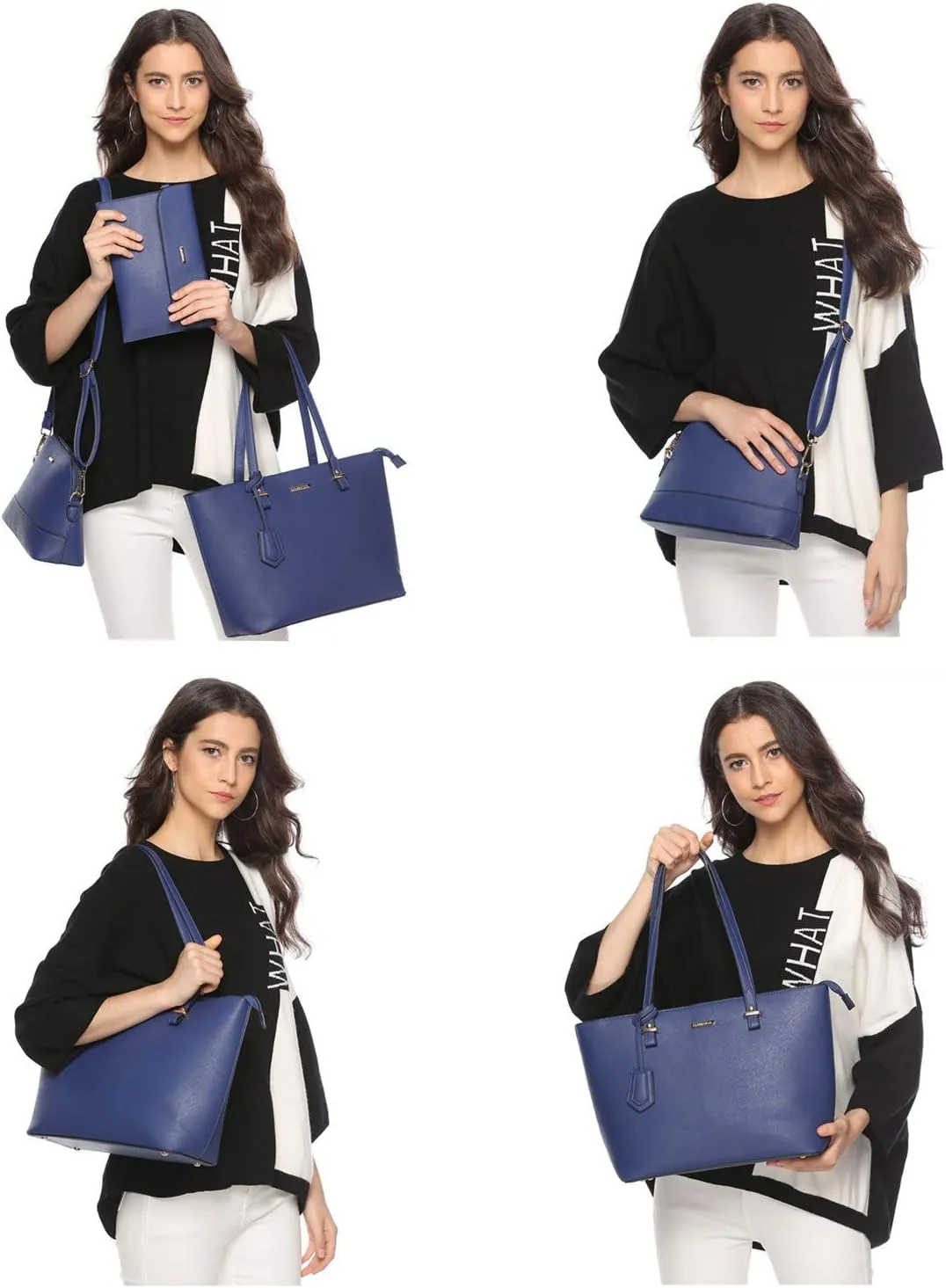 Women Fashion Handbags Wallet Tote Bag Shoulder Bag Top Handle Satchel Purse Set 4pcs