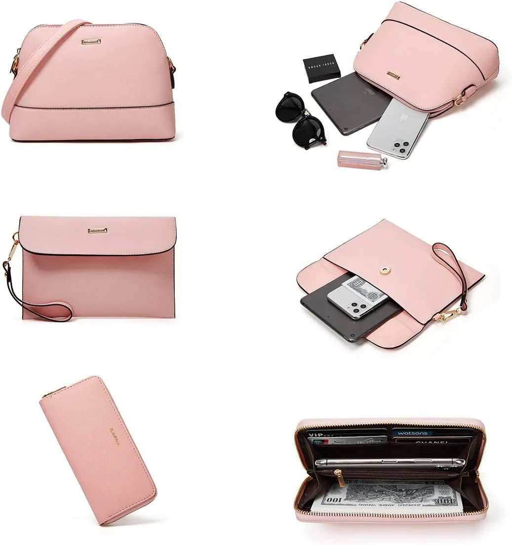 Women Fashion Handbags Wallet Tote Bag Shoulder Bag Top Handle Satchel Purse Set 4pcs