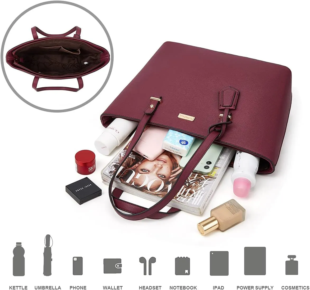 Women Fashion Handbags Wallet Tote Bag Shoulder Bag Top Handle Satchel Purse Set 4pcs
