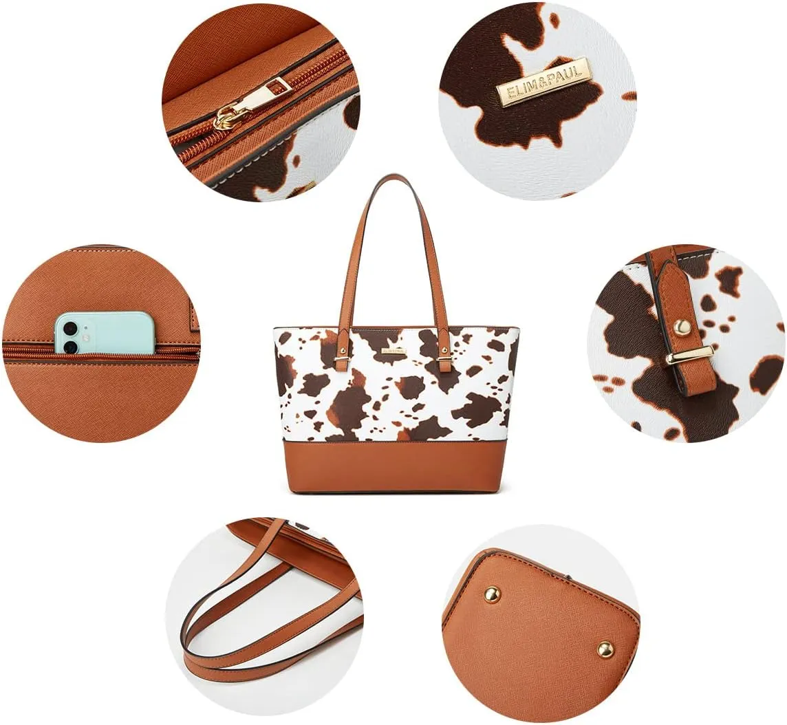 Women Fashion Handbags Wallet Tote Bag Shoulder Bag Top Handle Satchel Purse Set 4pcs